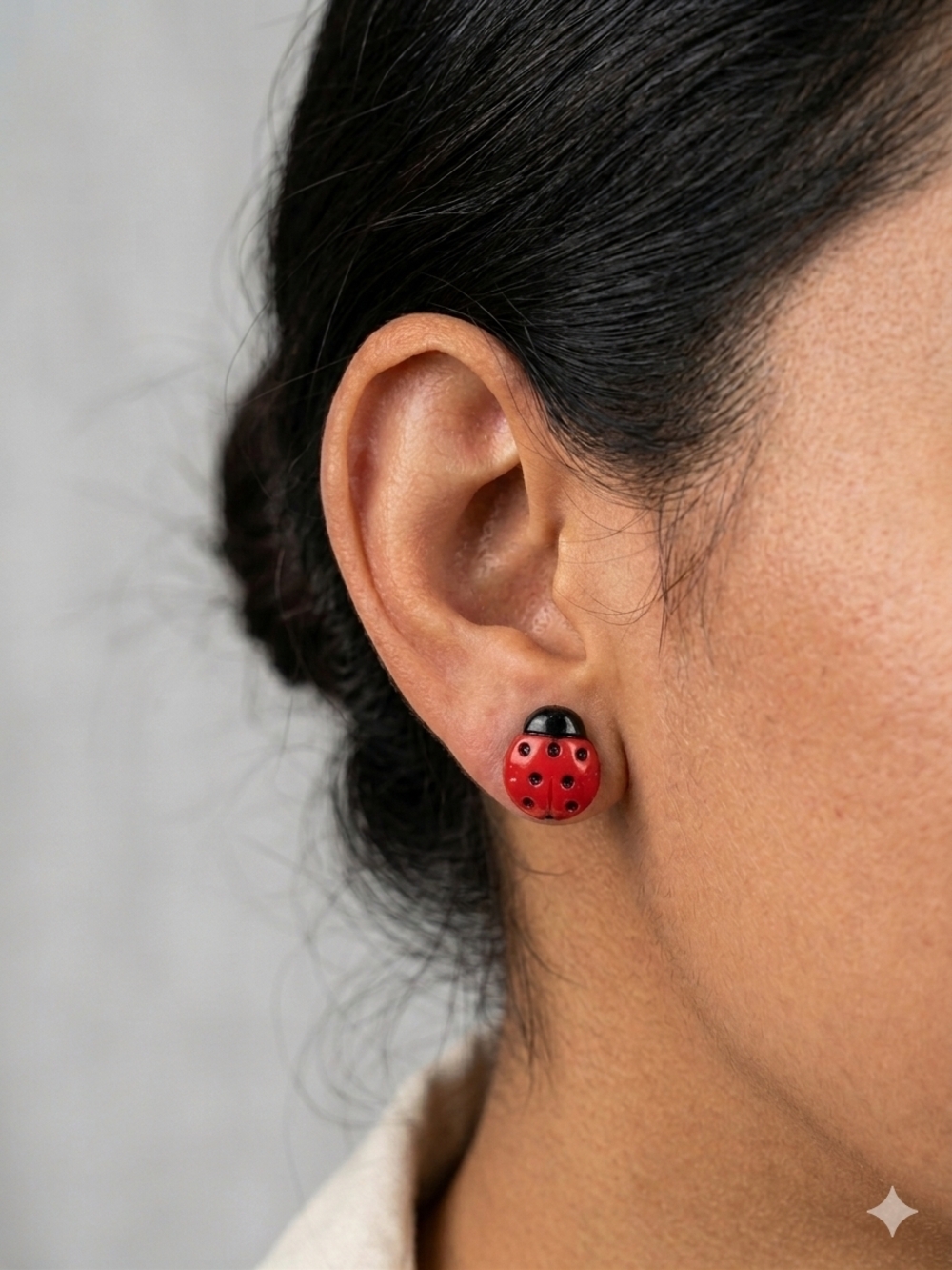 Red Ladybug Stud Earrings - Women Jewelry Earrings